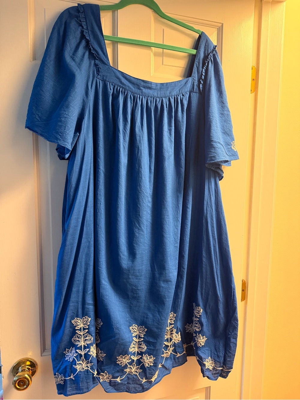 Draper James Royal Blue Gathered Neckline Dress